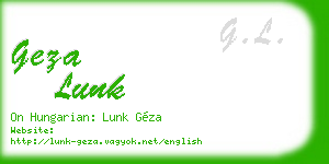 geza lunk business card